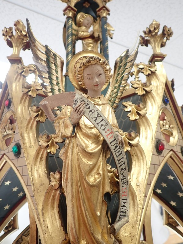 Atelier Giordani - Conservation - Restauration
Edifice – Mobilier - Sculpture – Objets d’art – Moulage –
Pierre, bois métal, polychromie et dorure - Restauration d'une statue de la Vierge à l'enfant de la Cathédrale Notre-Dame-de-la-Treille en bois polychrome et dorure - Bois polychrome et dorure - -Dépose/repose avec transfert en atelier
-Dépoussiérage minutieux sous aspiration contrôlée
-Refixage de la polychromie soulevée
-Nettoyage au triammonium citrate
-Complément de sculpture
-Réintégration de dorure
-Réintégration de polychromie
- Protection de la surface par application d'une cire microcristalline