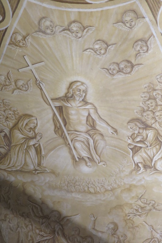 Atelier Giordani - Conservation - Restauration
Edifice – Mobilier - Sculpture – Objets d’art – Moulage –
Pierre, bois métal, polychromie et dorure - Conservation restauration de la Chapelle mortuaire de l'Eglise Sainte Cécile - Maçonnerie et plâtre
décors peint
Dorure - ENDUITS MURAUX PEINTS: 
Consolidation des enduits muraux
Dévernissage et nettoyage des peintures murales 
Refixage des écailles pulvérulentes de polychromie 
Comblement des fissurations et manques au niveau des enduits muraux
Réintégration colorée

STATUE SAINT EVEQUE: 
Dépoussiérage et traitement insecticide
Consolidation du bois et des assemblages 
Nettoyage de la crasse indurée en surface 
Réintégration des éléments mobiles
Comblement et masticage des manques et lacunes 
Réintégration colorée et de dorure

MAUSOLE ET AUTEL: 
Consolidation chimique de la pierre fragilisée
Nettoyage des surfaces
Assemblage et collage des éléments mobiles et déchus 
Moulage des bustes et putti manquants
Comblements des manques, bouchages et ragréage de finitions
Retouches colorées et de dorures, lustrage
Repose des bas-reliefs et table d'autel traités en atelier