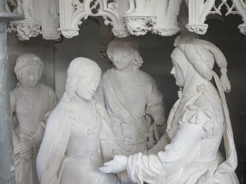 Atelier Giordani - Conservation - Restauration
Edifice – Mobilier - Sculpture – Objets d’art – Moulage –
Pierre, bois métal, polychromie et dorure - Conservation restauration du tour de chœur de la Cathédrale Notre Dame de Chartres - Pierre - - Dépoussiérage soigneux
- Pré-consolidation de l'épiderme
- Nettoyage par application de latex pelable
- Nettoyage complémentaire par application de compresse de carbonate d'ammonium
- Rinçage à l'eau déminéralisé et brossage doux
- Purge des joints défaillants et rejointoiement
- Consolidation du support
- Traitement des ferrures, agrafes et éléments ferreux
- Reprise d'enduits et ragréages
- Goujonnages et collages
-Patine d'harmonisation