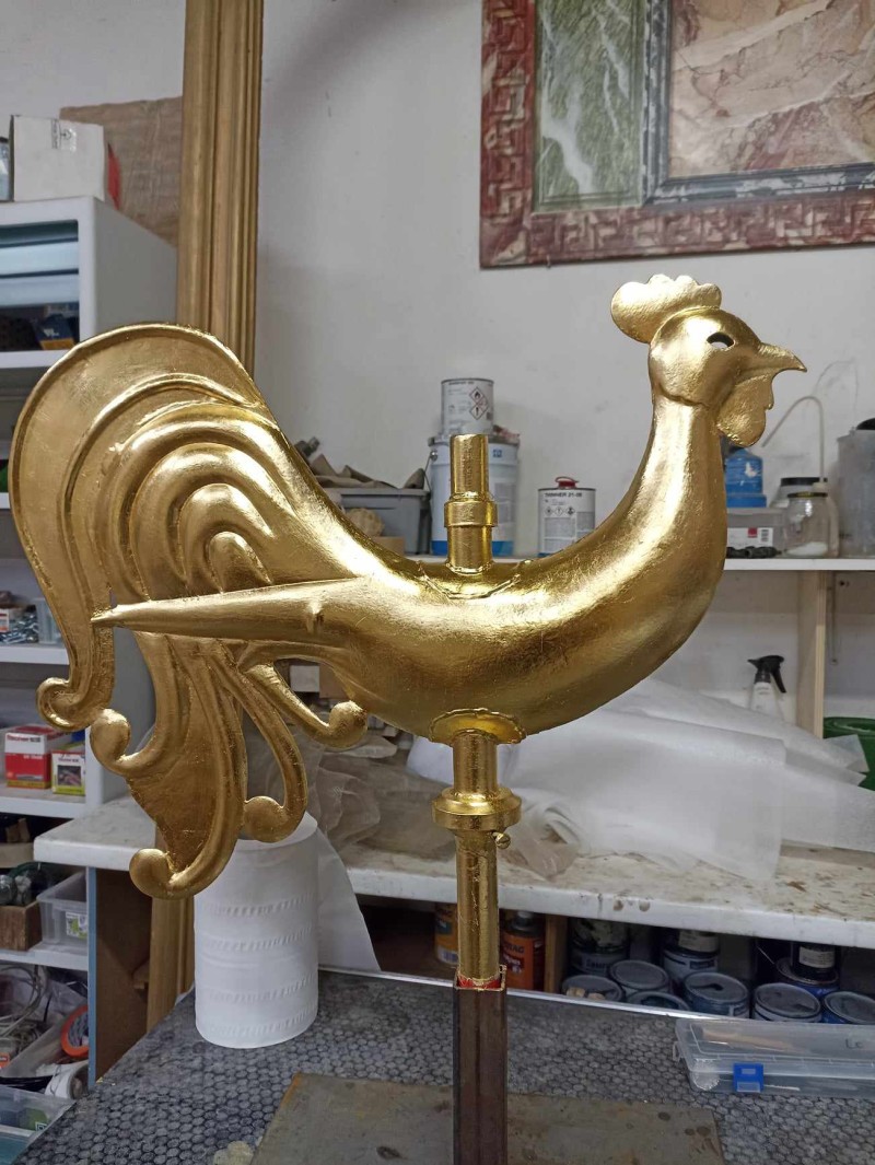 Atelier Giordani - Conservation - Restauration
Edifice – Mobilier - Sculpture – Objets d’art – Moulage –
Pierre, bois métal, polychromie et dorure - Dorure dôme Basilique Notre Dame de Bon-secours - Dorure à la mixtion - Application de la peinture d’accroche
Application de la peinture teinté ocre jaune
Application de la mixtion
Pose des feuilles d’or libres et encollées puis époussetage
Retouches or mica
Matage