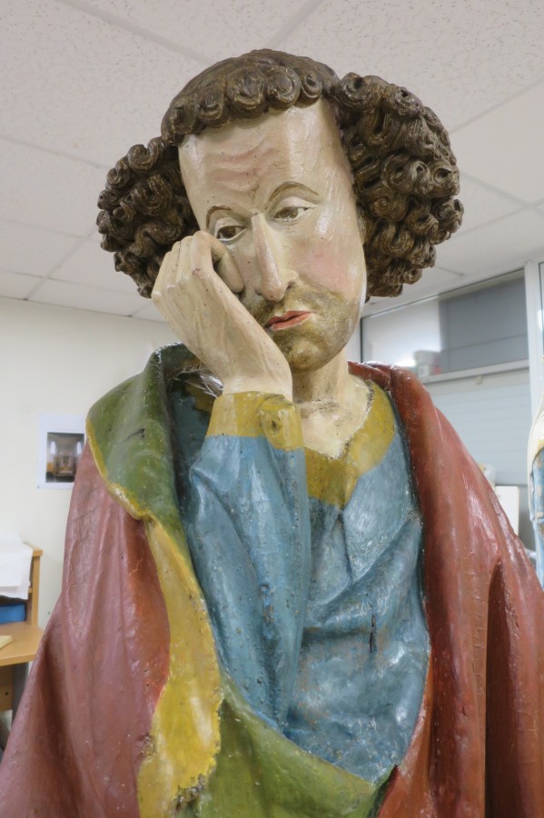 Atelier Giordani - Conservation - Restauration
Edifice – Mobilier - Sculpture – Objets d’art – Moulage –
Pierre, bois métal, polychromie et dorure - Restauration de deux statues en bois polychrome - Bois polychrome - - Traitement insecticide en anoxie dynamique
- Traitement insecticide chimique préventif 
- Dépoussiérage, nettoyage, purge
- Consolidation chimique du bois
- Restitution des manques et éléments mobiles
- Comblements et masticage
- Réintégration colorée et glacis