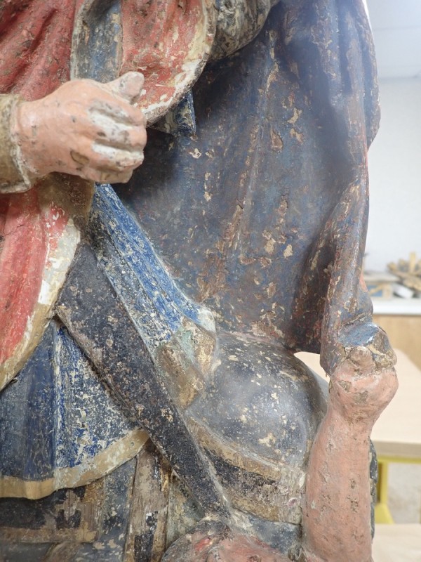Atelier Giordani - Conservation - Restauration
Edifice – Mobilier - Sculpture – Objets d’art – Moulage –
Pierre, bois métal, polychromie et dorure - Restauration de la Charité Saint Martin - Bois polychrome - OPÉRATIONS RÉALISÉES
- Nettoyage par compresses
- Consolidation des zones altérées
- Étude de la polychromie
- Dégagement de la polychromie
- Refixage
- Réintégrations formelles
- Réintégrations colorées
- Protection finale