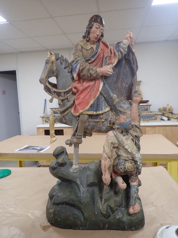 Atelier Giordani - Conservation - Restauration
Edifice – Mobilier - Sculpture – Objets d’art – Moulage –
Pierre, bois métal, polychromie et dorure - Restauration de la Charité Saint Martin - Bois polychrome - OPÉRATIONS RÉALISÉES
- Nettoyage par compresses
- Consolidation des zones altérées
- Étude de la polychromie
- Dégagement de la polychromie
- Refixage
- Réintégrations formelles
- Réintégrations colorées
- Protection finale