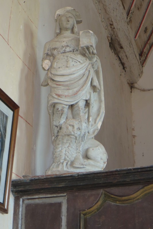 Atelier Giordani - Conservation - Restauration
Edifice – Mobilier - Sculpture – Objets d’art – Moulage –
Pierre, bois métal, polychromie et dorure - Restauration et dégagement de la statue de Saint Adrien - Pierre polychrome - - Traitement du support
- Dépoussiérage	
- Dégagement de polychromie	
- Refixage polychromie	
- Nettoyage	
- Masticage	
- Retouche et réintégration colorée